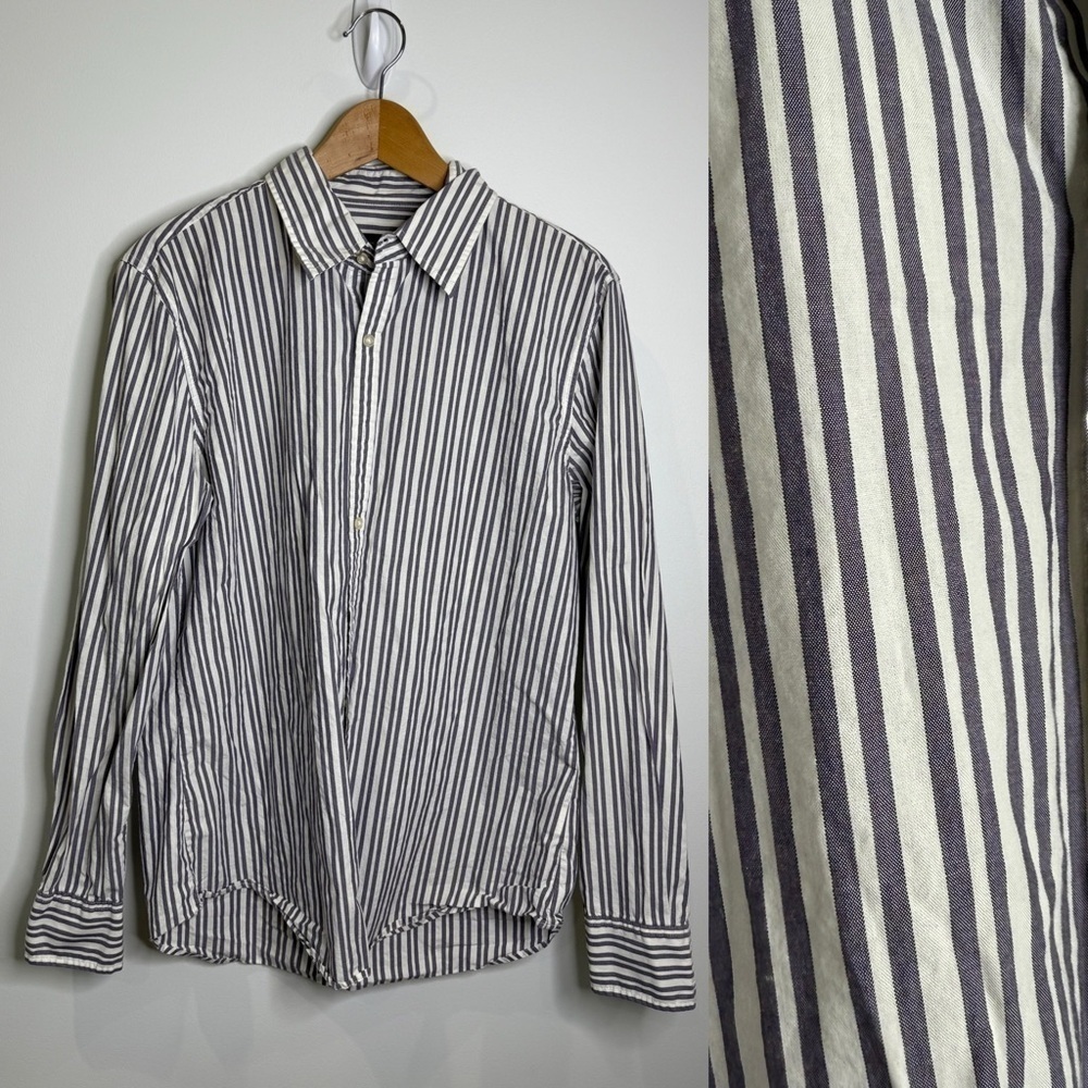 Calvin Klein Purple Stripe Men’s Button Up Shirt (M)
